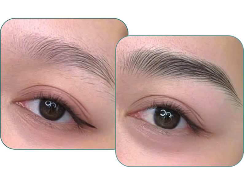 Chân mày sau khi phun tại Lumi Beauty